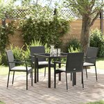 vidaXL Ensemble de salle à manger pour jardin 5 Pièces Noir Poly rotin