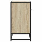 vidaXL Table de chevet chêne sonoma 60x31x60 cm bois ingénierie métal