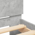 vidaXL Cadre de lit avec tête de lit gris béton 135x190 cm