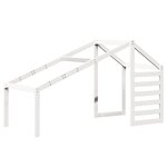 vidaXL Lit superposé et échelle et toit blanc 80x200cm bois pin massif