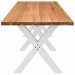 vidaXL Table à manger marron clair bois de chêne massif rectangulaire