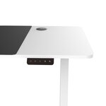 Bureau table poste de travail électrique à hauteur réglable assis debout plateau rectangulaire 140 x 60 cm blanc 03_0009083