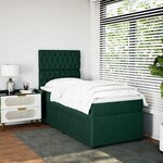 vidaXL Sommier à lattes de lit avec matelas Vert foncé 100x200 cm