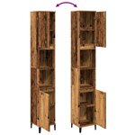 vidaXL Armoire de salle de bain vieux bois 30x30x190cm bois ingénierie
