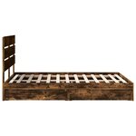 vidaXL Lit de Rangement Chêne fumé 140 x 190 cm Bois d'ingénierie