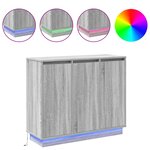 vidaXL Buffet LED Gris Sonoma 90 x 32 x 75 cm Bois d'ingénierie