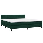 vidaXL Sommier à lattes de lit et matelas et LED vert foncé 180x210cm velours