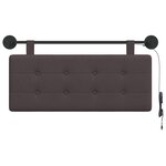 vidaXL Tête de lit suspendue Avec lumière LED Marron foncé Tissu