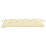 vidaXL Banc de jardin avec coussin blanc crème 112 cm Bois de teck