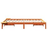 vidaXL Cadre de lit avec tables de chevet Marron Marron cire