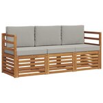 vidaXL Ensembles de canapés avec coussin 3 Pièces Gris Naturel et Clair