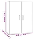 vidaXL Armoire murale suspendue Chêne fumé 69 5x34x90 cm