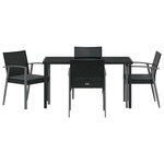 vidaXL Ensemble de salle à manger pour jardin 5 Pièces Noir Poly rotin