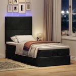 VidaXL Cadre de lit ottoman avec matelas noir 100x200cm velours