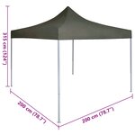 vidaXL Tente de fête Anthracite 200 x 200 x 315 cm Tissu Oxford