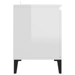 vidaXL Meuble TV avec pieds en métal Blanc brillant 103 5x35x50 cm