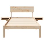 vidaXL Cadre de lit avec tables de chevet Marron 90 x 190 cm