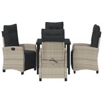 vidaXL Ensemble de salle à manger pour jardin 5 Pièces Gris clair