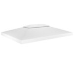 vidaXL Toile de toit de belvédère 2 niveaux 310 g/m² 4x3 m Blanc