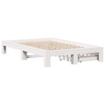 vidaXL Cadre de lit sans matelas blanc 135x190 cm bois de pin massif