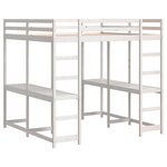 vidaXL Lit superposé et bureau et échelle 180x200cm bois de pin massif
