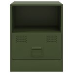 vidaXL Tables de chevet 2 Pièces vert olive 34 5x39x44 cm acier
