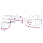 vidaXL Ensemble de canapés 3 Pièces avec coussins Vert foncé Velours