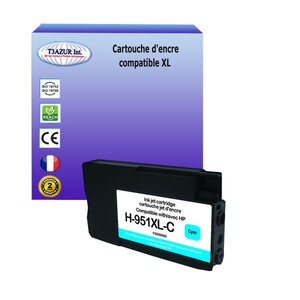 Cartouche compatible avec HP OfficeJet Pro 8625, 8630, 8640, 8660 remplace HP 951XL Cyan - T3AZUR