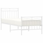 vidaXL Cadre de lit métal sans matelas avec pied de lit blanc 75x190cm