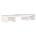 vidaXL Support de moniteur Blanc 60x24x10 5 cm Bois de pin solide