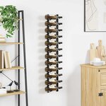 vidaXL Casier à bouteilles mural pour 12 bouteilles Noir Fer