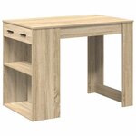 vidaXL Bureau avec tiroir et étagère chêne sonoma bois d'ingénierie
