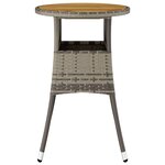 vidaXL Table de jardin Ø60x75 cm Acacia et résine tressée Gris