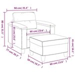 vidaXL Fauteuil avec repose-pied Crème 60 cm Tissu microfibre