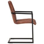 vidaXL Chaises à manger cantilever lot de 2 marron cuir véritable