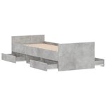 vidaXL Cadre de lit tête de lit et pied de lit gris béton 75x190 cm