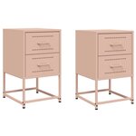 vidaXL Tables de chevet 2 Pièces rose 36x39x60 5 cm acier