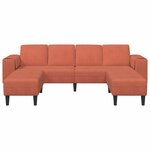 vidaXL Sofa en tissu Rouge orange 208 cm Tissu en velours côtelé