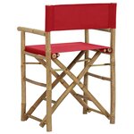 vidaXL Chaises pliables de directeur lot de 2 Rouge Bambou et tissu