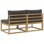 vidaXL 2 Pièce Sofa de milieu extérieur Polyester Blanc