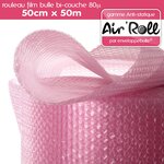 Lot de 6 rouleaux de film bulle d'air largeur 50cm x longueur 50m  - gamme air'roll antistatique