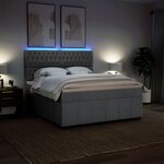 vidaXL Sommier à lattes de lit avec matelas Gris clair 180x200cm Tissu