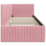 vidaXL Cadre de lit d'angle avec tête de lit Rose 80 x 200 cm Velours