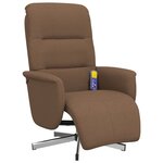 vidaXL Fauteuil inclinable de massage avec repose-pieds marron tissu