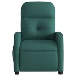 vidaXL Fauteuil de massage inclinable Vert foncé Tissu