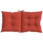 vidaXL Coussins de chaise à dossier bas lot de 2 rouge mélangé tissu