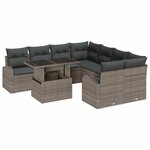 vidaXL Ensemble de canapé de jardin 9 pc Gris polyrotin