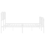 vidaXL Cadre de lit métal sans matelas et pied de lit blanc 200x200 cm