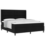 vidaXL Lit à ressorts avec matelas Noir 200 x 180 cm tissu