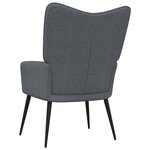vidaXL Chaise de relaxation avec tabouret Gris foncé Tissu